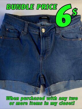 Kensie Cuffed Lightwash Jeans Shorts Size 4